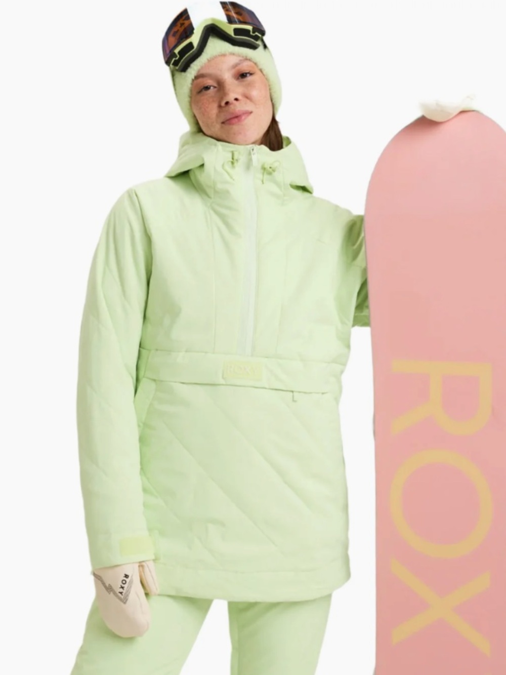 Roxy Xs Radiant lines overhead snow jacket light green quilted